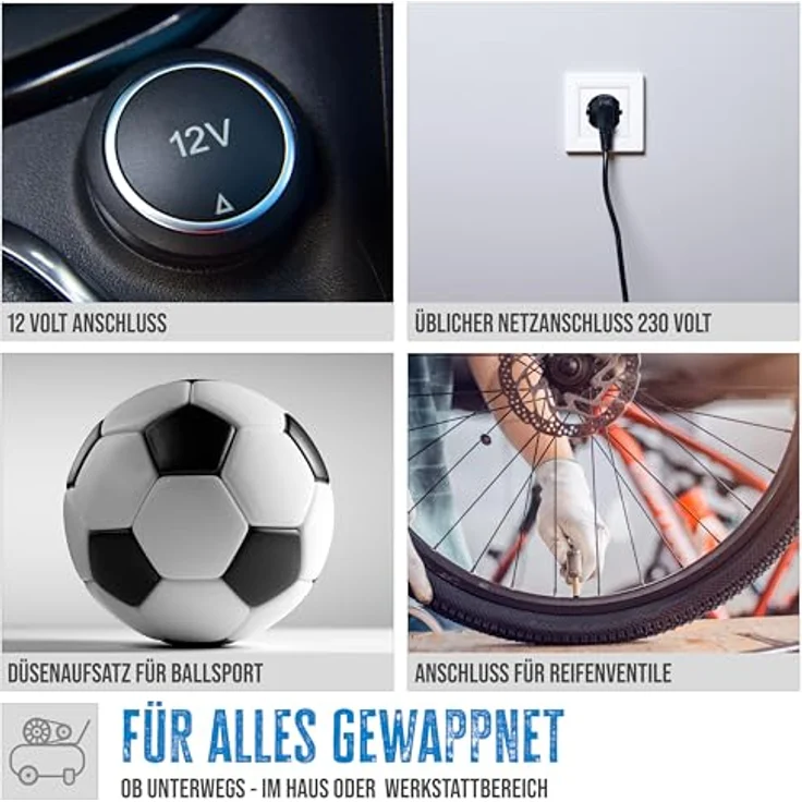 Güde Kompressor Dual Drive 12/230V 150 Watt, max 8 bar, tragbar - Leichter und handlicher Kompaktkompressor mit vielseitigem Zubehör – Bild 5