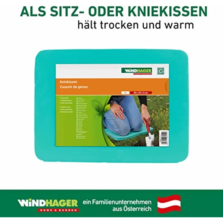 Windhager Permium Kniekissen, Sitzkissen, Mehrzweckkissen ideal für Arbeiten im Garten, Haus und Werkstatt, türkis, 40 x 30 x 4 cm, 06254 – Bild 7