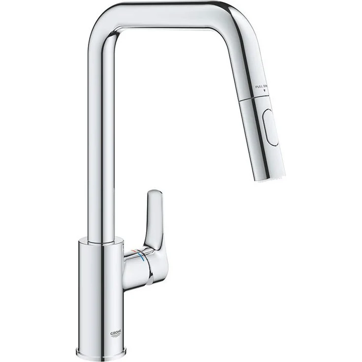 Grohe Küchenarmatur Eurosmart U-Auslauf, Dualbrause mit 360° Schwenkbereich und GROHE LongLife Oberfläche