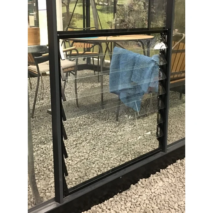 Juliana Gewaechshaeuser Lamellenlüfter inkl. Glas für Compact Gewächshaus schwarz, 3 mm Sicherheitsglas, optimiert Luftzirkulation