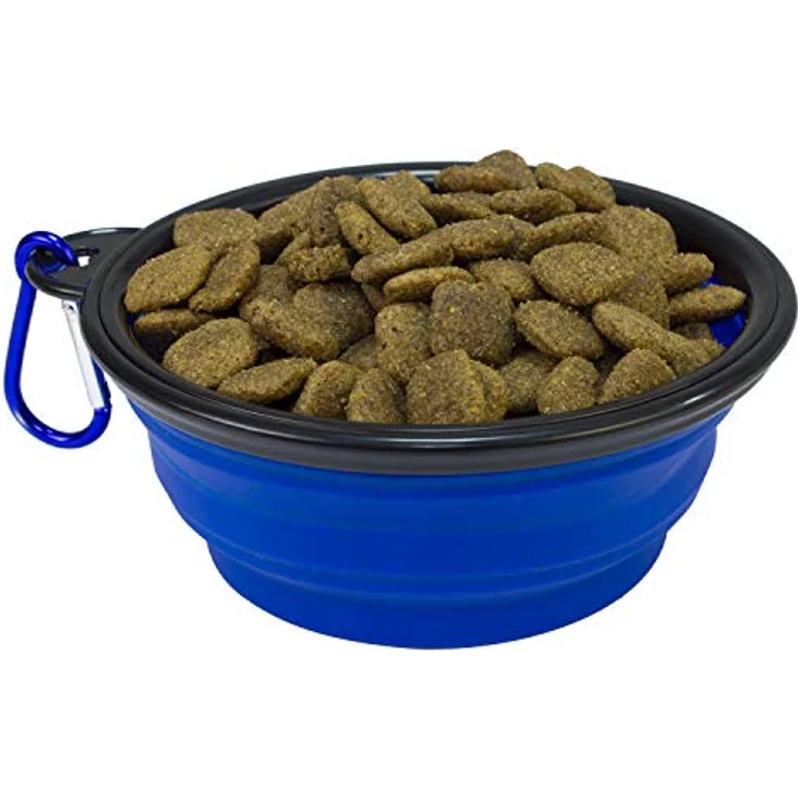ARQUIVET Futternapf und Wassernapf für Hunde und Katzen, faltbar, aus Silikon, für Haustiere, Blau, Reise-Futternapf für Hunde und Katzen, 13 x 5 cm – Bild 2