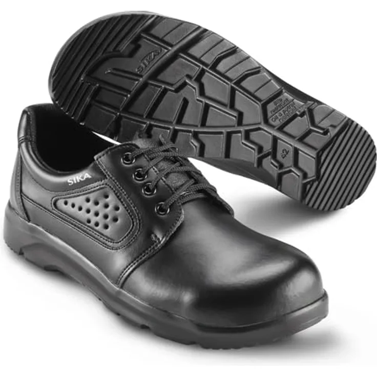 Sika Optimax Sicherheitsschuh Schnürschuh, atmungsaktives Permair® Leder, Ze Schutz, schwarz, Größe 46