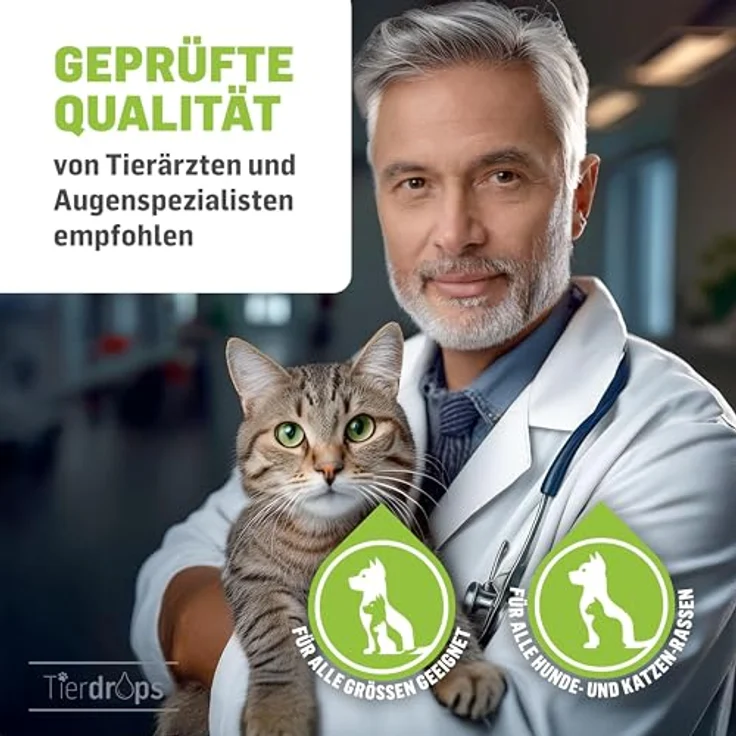 Tierdrops Augentropfen für Hunde und Katzen, 0,30% Hyaluron und Aloe Vera, natürliche Augenpflege ohne Konservierungsmittel gegen trockene und gereizte Augen – Bild 5