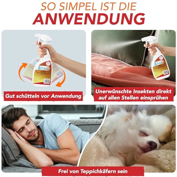 FUTUM Teppichkäferspray, biozidfreie Formel auf Wasserbasis, geruchsarm, 30 l, Käfer Abwehr – Bild 5