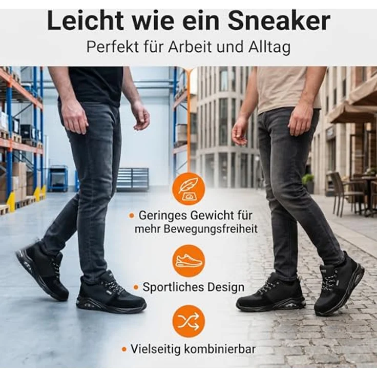 Neo Tools O1 SR Neo Air Professional Schuhe, Schwarz, Arbeitsschuhe mit rutschfester Polyurethan-Sohle, Größe 39 – Bild 5