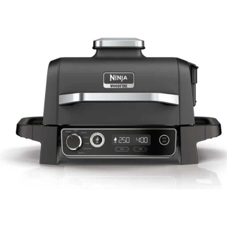 Ninja Deluxe Schwarz Edition Woodfire Elektrischer Outdoor Grill & Smoker OG701EUDB