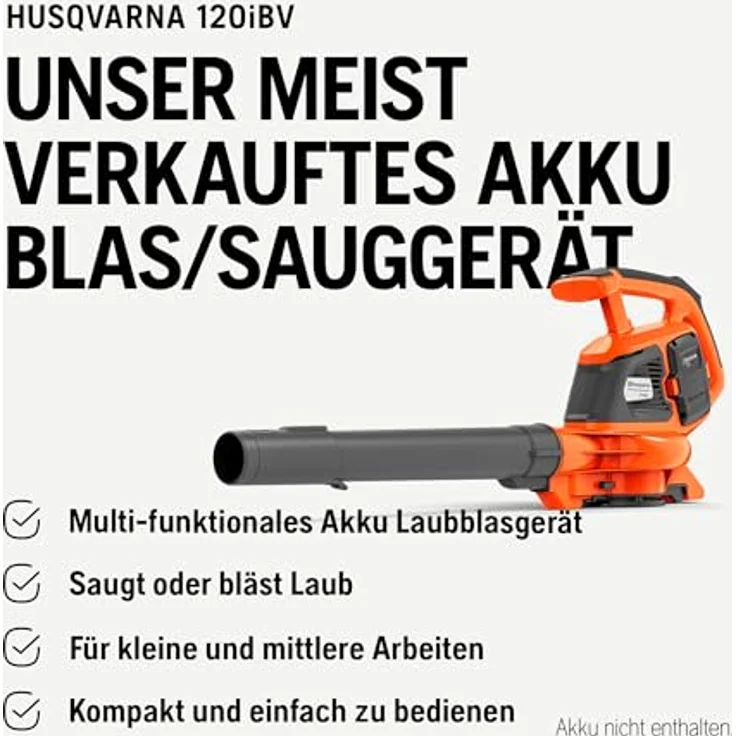 Husqvarna, Laubsauger + Laubbläser, 120iBV (Akkubetrieb, Laubbläser) – Bild 3