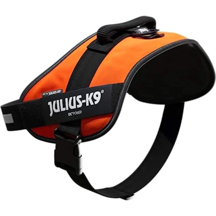 JULIUS K-9 IDC Powergeschirr, Größe: 3XL/4, UV Orange - Reflektierende Elemente, austauschbare Klettaufschriften, robuste Konstruktion – Bild 3
