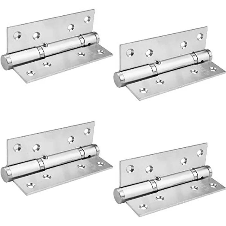 MidGard Hydraulisches Türscharnier mit Kugellager, selbstschließend, Edelstahl, 4er Set inkl. Schrauben, einstellbare Schließgeschwindigkeit