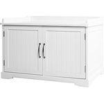 UPP Katzenschrank XXL aus massivem & nachhaltigem Holz I Katzenhütte für Katzentoilette oder als Hundehütte I Indoor & Outdoor Kommode für's Katzenklo I Moderne Katzenvilla in weiß