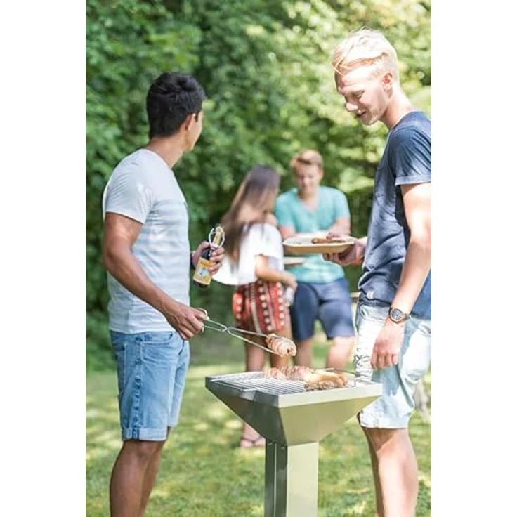 Thüros T2 Säulengrill mit Standfuß (TKE35) Holzkohlegrill, für 4-5 Personen, Grillfläche 35 x 35 cm – Bild 2
