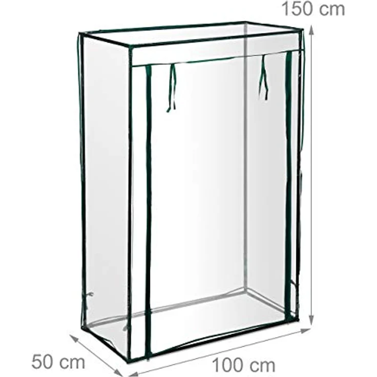 Relaxdays - Tomatengewächshaus, Garten, Balkon, Foliengewächshaus Tomaten, HBT 150x100x50cm, Stahl, PVC-Folie, transparent – Bild 5