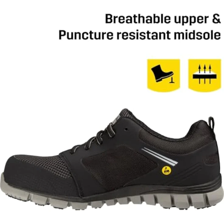 Safety Jogger LIGERO S1 P, leichter Sicherheitsschuh mit Luftzirkulationssystem und Stoßdämpfung, EU 35-48 – Bild 2