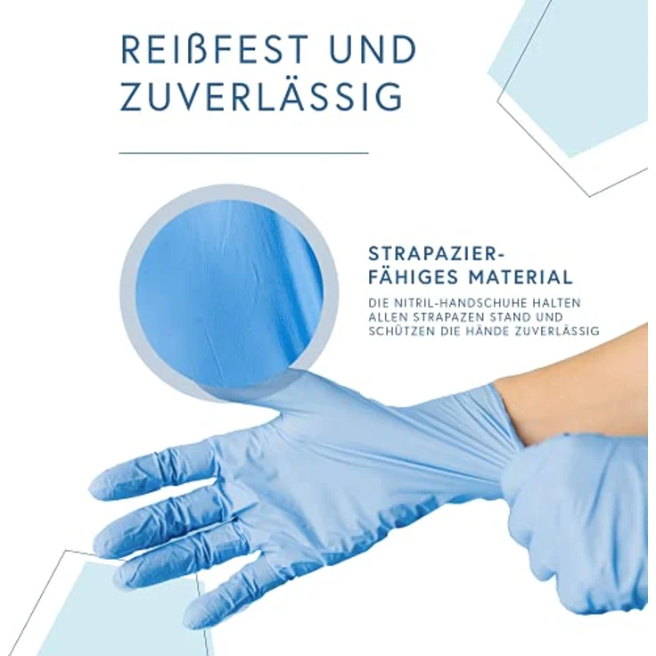 Dr. Berger – 100x medizinische Einweg-Handschuhe aus Nitril – Latex-und puderfrei für einwandfreie Hautverträglichkeit – Einsetzbar in Chemie-, Lebensmittel- & Reinigungsindustrie – Bild 3