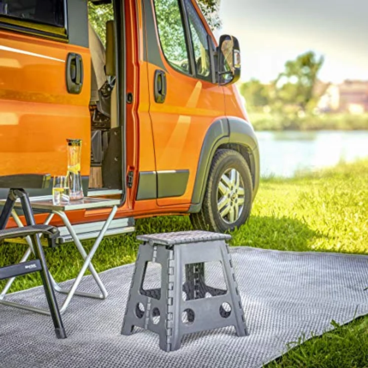 Zeller Tritthocker schwarz 1 Stufe, H: 39,0 cm, 150 kg belastbar, gummierte Füße für sicheren Stand – Bild 6