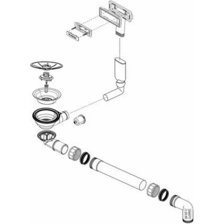 Blanco InFino Ablaufgarnitur 1 x 3,5'' Sieb C-overflow® für SILGRANIT® Spülen, Handbetätigung