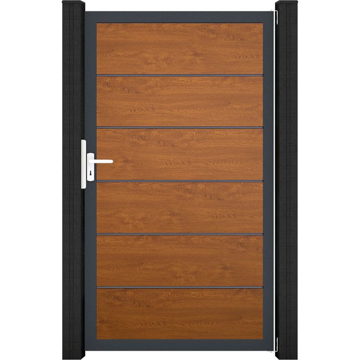 GroJa Einzeltor 'BasicLine Premium' Universal DIN, Eichefarben dunkel/anthrazit, 100 x 180 cm, hochwertige Kunststoffkonstruktion, einfache Montage