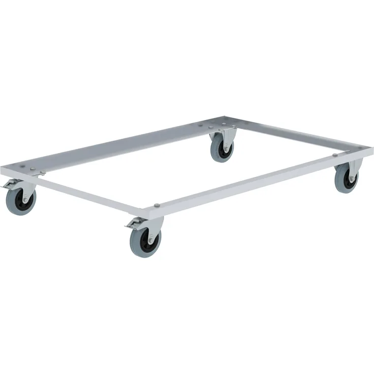 Munk Transportwagen 1200x800mm, Untersetzwagen für Transportkiste 11182, 150 kg Tragkraft, mit 4 Bock- und Lenkrollen