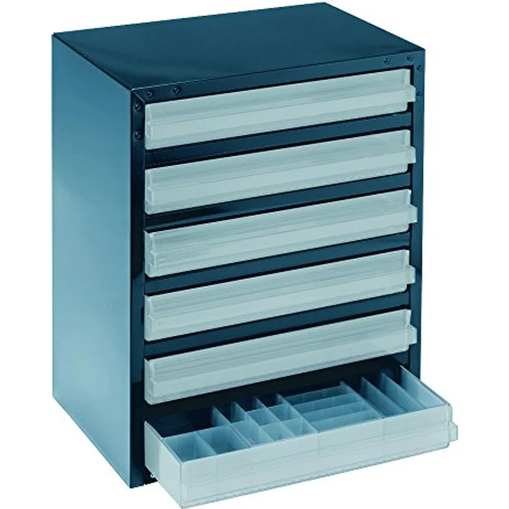 Raaco Werkstattschrank, Stahlmagazin 250/6-3 mit 6 Schubladen, galvanisiertes Stahlblech, anthrazit, 357x255x435 mm – Bild 3
