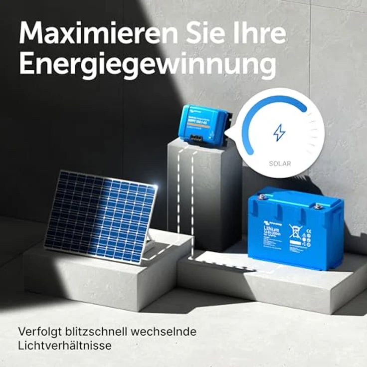 Victron MPPT 150/45 BlueSolar Laderegler, 12/24/48V, 45A, MPP Tracker, 650W bei 12V, 1.300W bei 24V, integrierter Verpolungsschutz – Bild 5