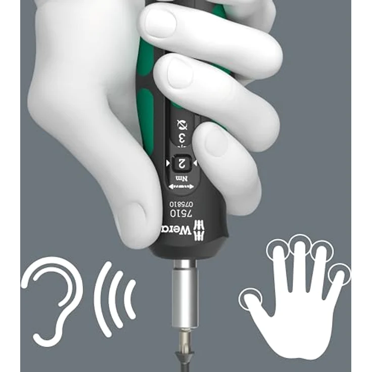 Wera 05075810001 7510 Kraftform Safe-Torque Speed Drehmomentschraubendreher, 1-3 Nm, 1/4" x 1,0 Nm x 1,5 Nm x 2,0 Nm x 2,5 Nm x 3,0 Nm x 147,5 mm – Bild 4