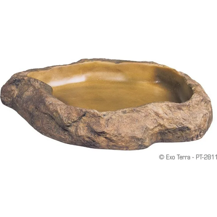 Exo Terra Futterbehälter Feeding Dish - Futterschale, medium / Natürliche Felsenverarbeitung, beschichtet, 15 x 12 x 2,0 cm