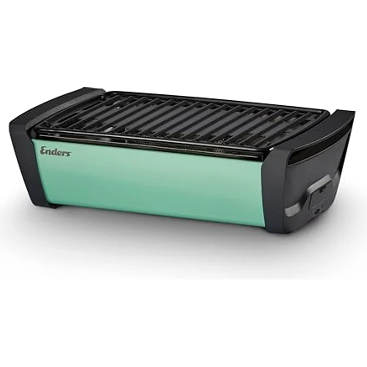 Enders 1360 Aurora raucharmer Tischgrill, kleiner mobiler Holzkohlegrill, Balkon-Grill, Picknick-Grill, Camping-Grill, Holzkohlegrill mit Belüftung, mint – Bild 2