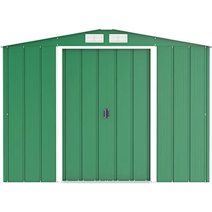 Duramax 8 x 8 (5.89 m²) Metallgerätehaus, feuerverzinktes Metall gerätehaus - Geräteschuppen, verstärkte Dachkonstruktion, wartungsfreier und wetterfester Metallschuppen, Grün – Bild 5