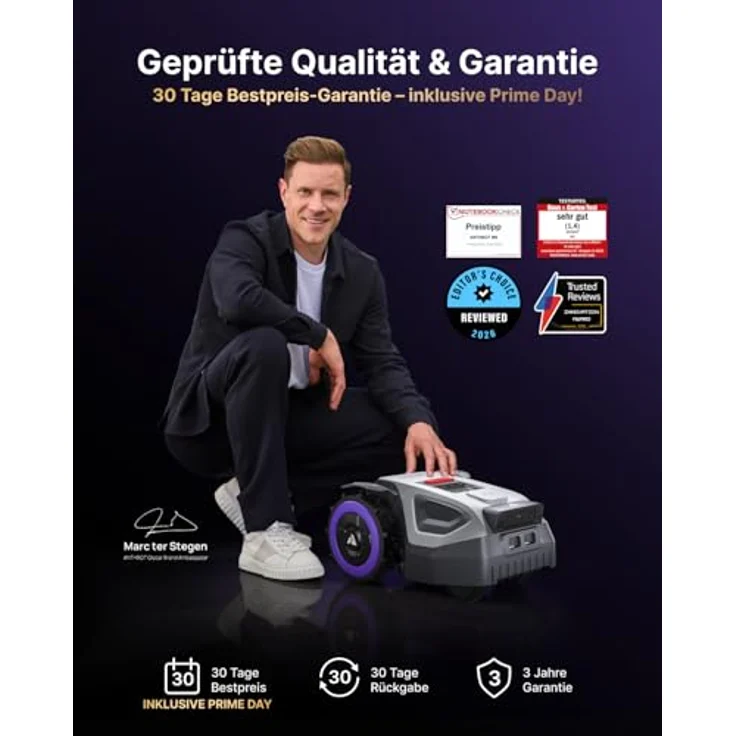 ANTHBOT M5 Mähroboter, ohne Begrenzungskabel, NRTK-Navigation & Dual-Vision, KI-Hindernisvermeidung, bis 700 m², schnitthöhenverstellbar per App, 45% Steigfähigkeit – Bild 2
