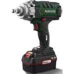 PARKSIDE® 20V Akku Kfz Auto ½" Schlagschrauber 400Nm PASSK 20-Li C2, mit Akku (4Ah), Akku-Wandhalter, Ladegerät (4,5A), Transportkoffer - PSIDE Drehschlagschrauber, grün