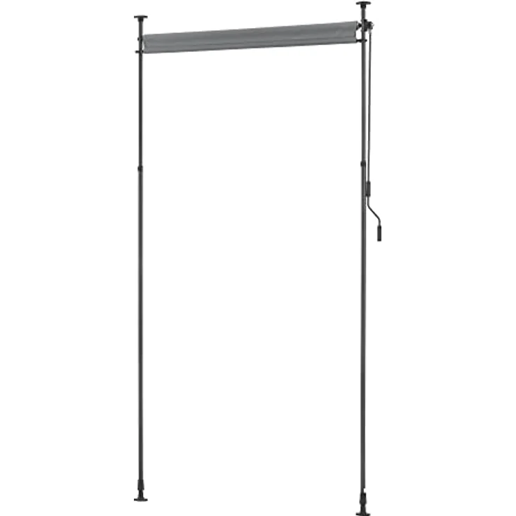 pro.tec Außenrollo Cimarra 120 x 270 cm Balkonrollo Senkrechtmarkise mit Handkurbel Sichtschutz witterungsbeständig Stahlgestell Dunkelgrau – Bild 5