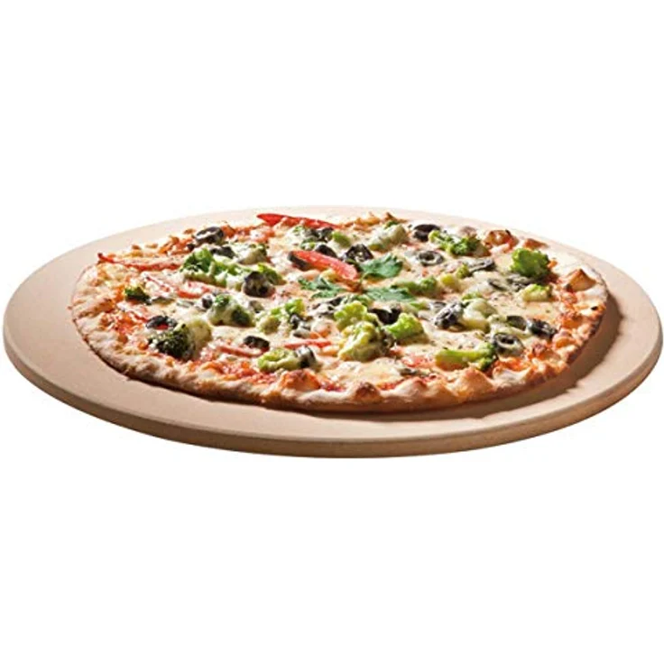 SANTOS runder Pizzastein für Gasgrill, Holzkohlegrills, Smoker & Backofen, Ø 36,5 cm – Bild 2