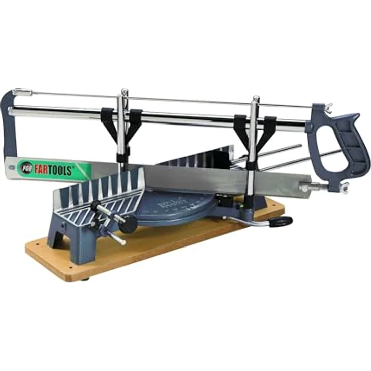Fartools SOM 550B, Gehrungssäge mit 14 Zähne pro Zoll Sägeblatt und 115 mm Schnittkapazität, schwarz-beige – Bild 2