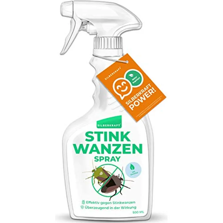 Silberkraft Stinkwanzen Bekämpfung Spray 500 ml, zuverlässiger Stinkwanzenschutz für Innen und Außen, garantiert hilfreiches Anti-Stinkwanzen-Mittel, gegen Schaben, Wanzen und andere Ungeziefer