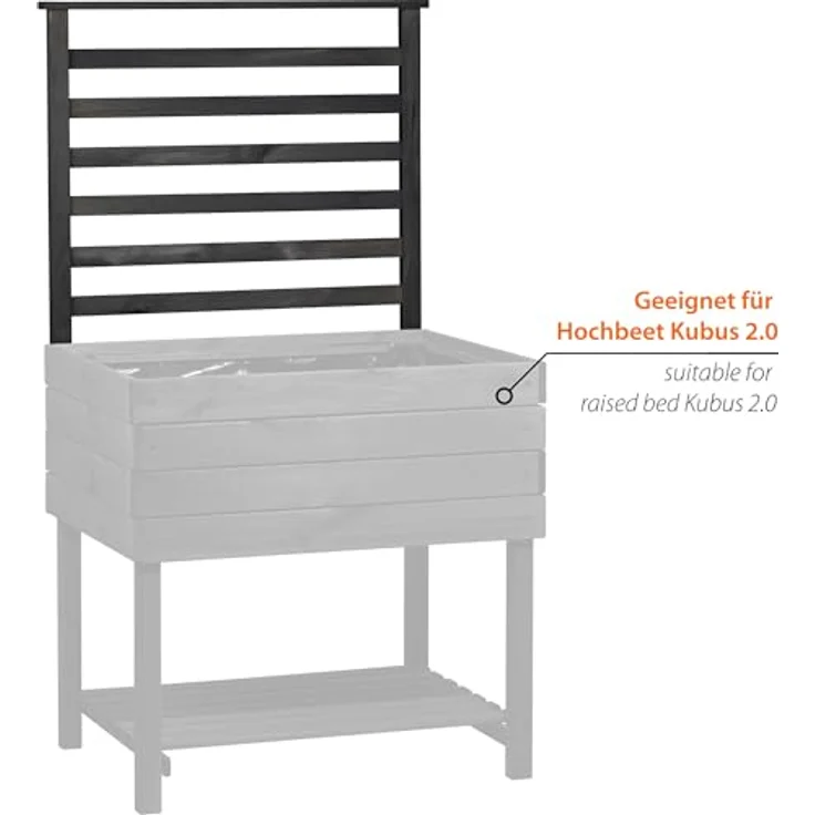 dobar Spalier Rankgitteraufsatz Kubus 2.0 Rückwand anthrazit, Rankhilfe für Hochbeete mit vertikalem Gärtnern – Bild 4