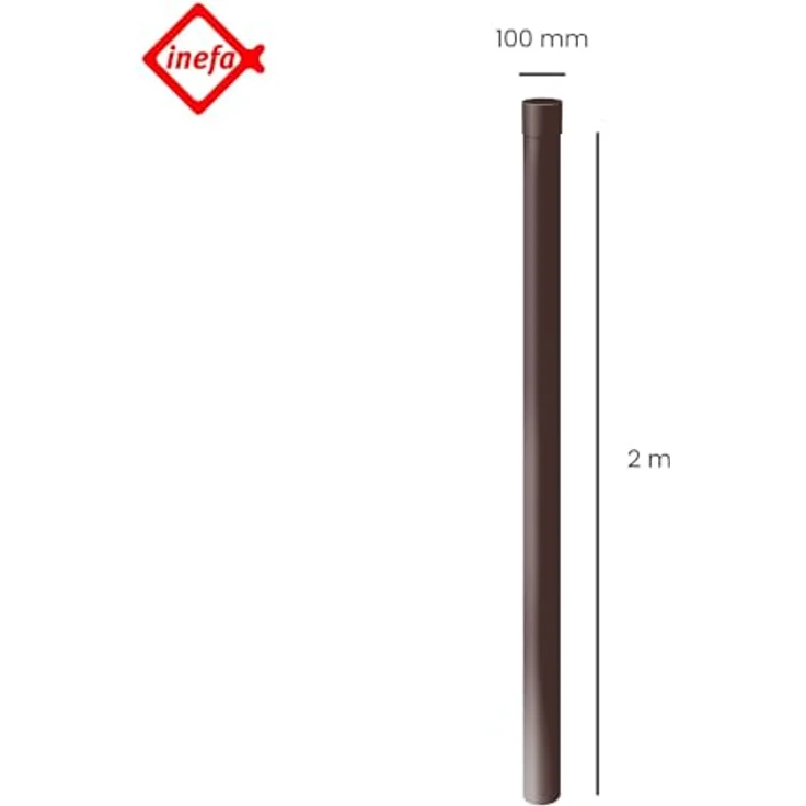 INEFA Fallrohr PVC 200cm DN 100, Dunkelbraun, witterungsbeständig, inklusive Steckmuffe, Made in Germany – Bild 2