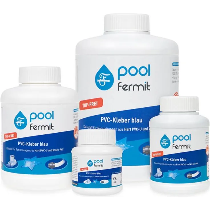 Fermit PVC-Kleber blau mit Pinsel 125 ml