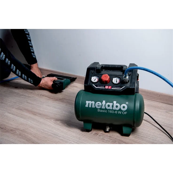 Metabo Kompressor Basic 160-6 W OF (Kessel 6 l, Max. Druck 8 bar, Ansaugleistung 160 l/min, Füllleistung 65 l/min, Max. Drehzahl 3500 /min, kompaktes Design) 601501000 – Bild 5