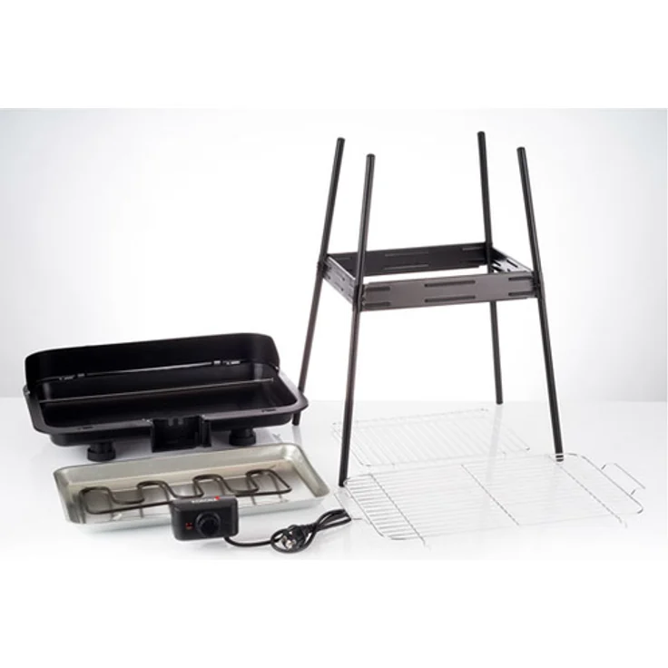 KORONA 46221 Elektrischer Standgrill mit XXL-Grillrost 2200 W Windschutz große Grillfläche – Bild 2