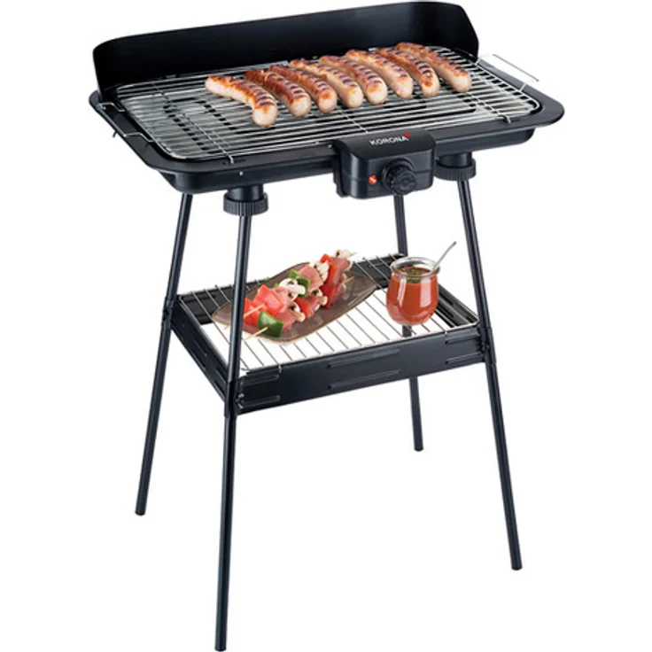 KORONA 46221 Elektrischer Standgrill mit XXL-Grillrost 2200 W Windschutz große Grillfläche – Bild 4