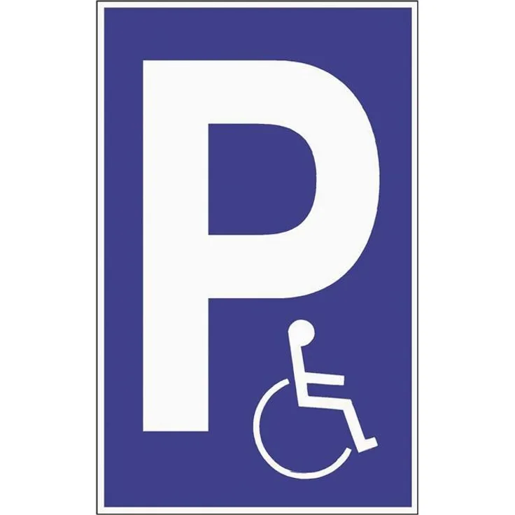 Parkplatzbeschilderung Parken f.Behinderte L250xB400mm Ku.blau-weiß ''