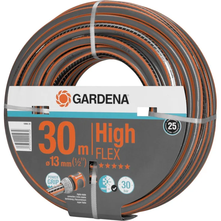 GARDENA Comfort HighFLEX Schlauch 13 mm (1/2''), 30 m Gartenschlauch mit Power-Grip-Profil, 30 bar Berstdruck, formstabil, UV-beständig (18066-20)