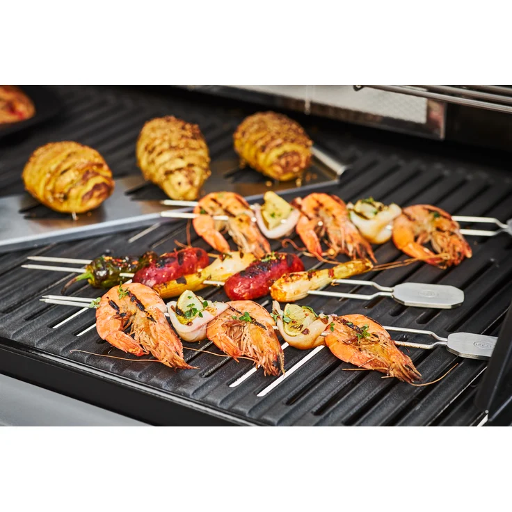 RÖSLE Grillspieße, Doppelspieße zur Zubereitung von Schaschlik und Gemüse, 4 Stück, 33 cm, Edelstahl 18/10, spülmaschinengeeignet – Bild 5