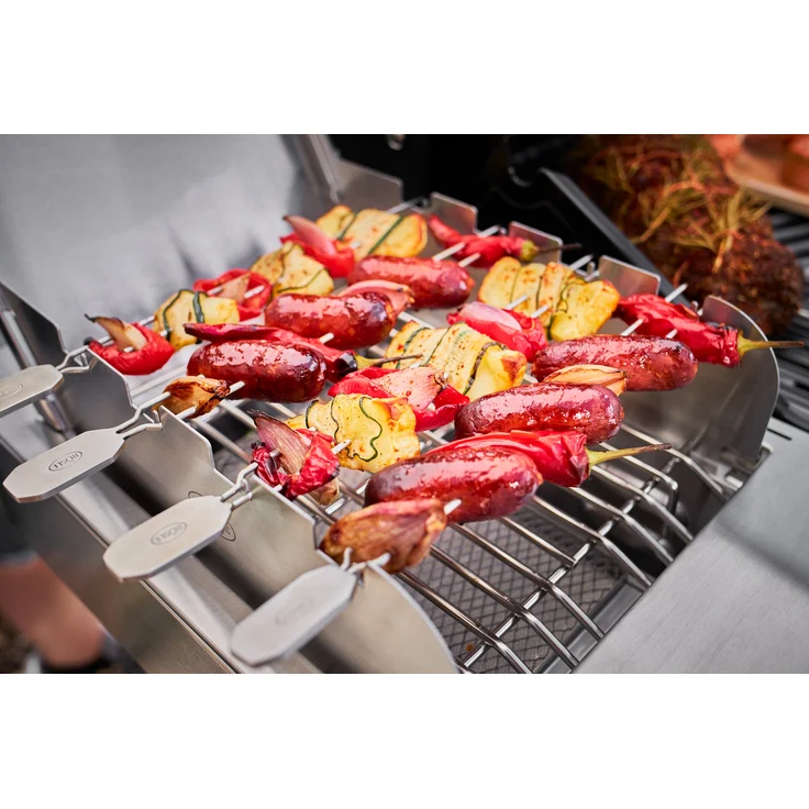 RÖSLE Grillspieße, Doppelspieße zur Zubereitung von Schaschlik und Gemüse, 4 Stück, 33 cm, Edelstahl 18/10, spülmaschinengeeignet – Bild 6