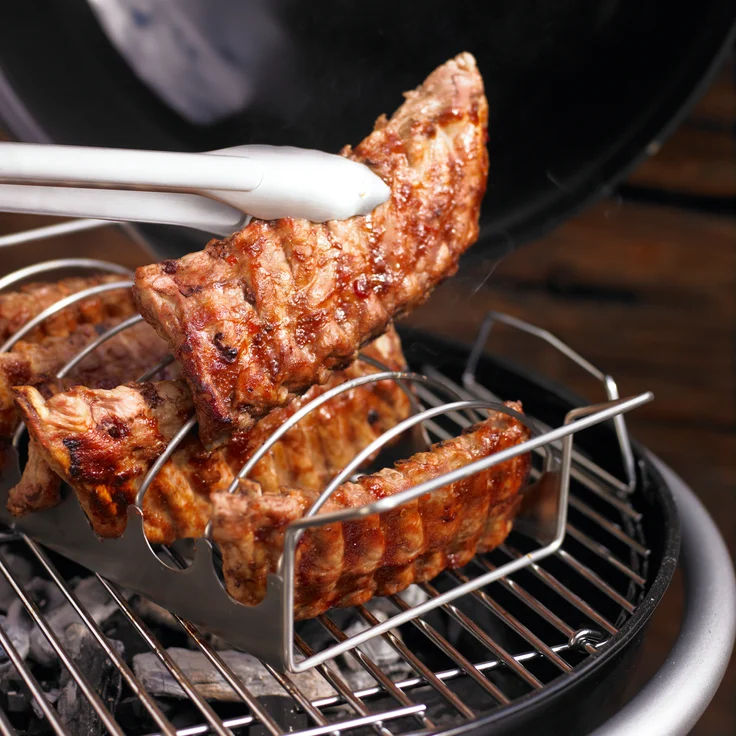 RÖSLE Barbecue-Grillzange, Hochwertige Grillzange mit patentiertem Verschlusssystem zum Grillen, Kochen und Servieren, 43 cm, Edelstahl 18/10, spülmaschinengeeignet – Bild 5