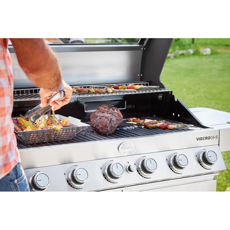 RÖSLE Grill- und Gemüsepfanne, Hochwertiger Grillkorb aus Edelstahl 18/10 mit Lochung, grill- und backofengeeignet, spülmaschinengeeignet – Bild 5