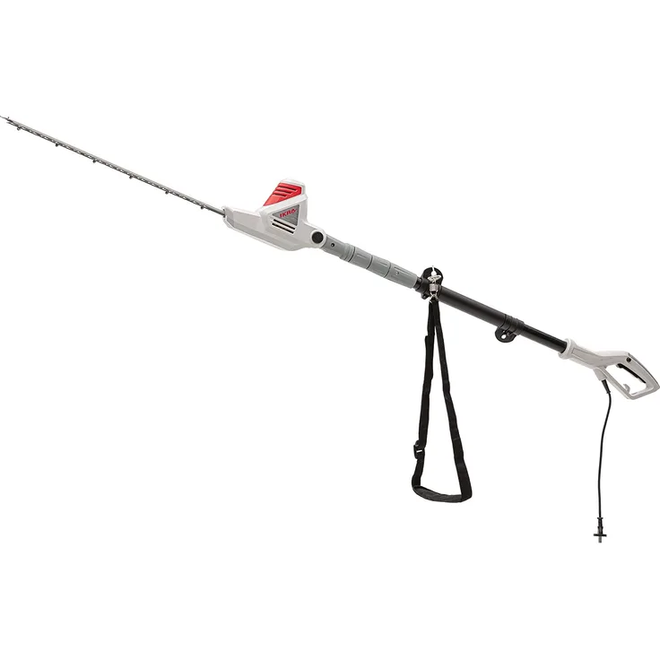 IKRA Elektro Teleskop Heckenschere ITHS 600 inkl. Schultergurt 600 Watt Leistung, Schnittlänge 51 cm Schnittwinkelverstellung, 2 cm Schnittstärke