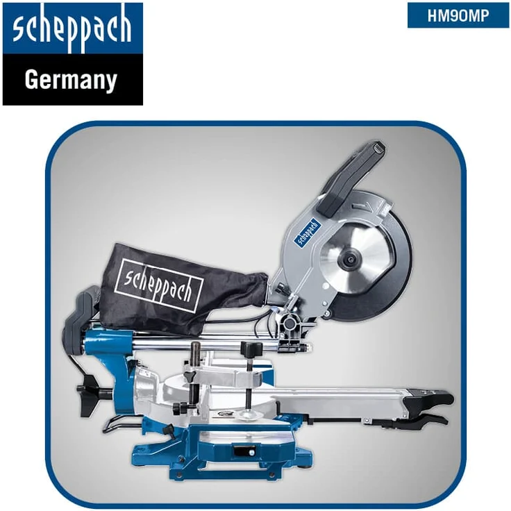 Scheppach HM90MP Kapp-Zug-Gehrungssäge 1700 W, Ø216 mm Sägeblatt, Schnittleistung von 340 x 65 mm, mit Schnittkanten-Laser und LED, Drehtisch mit Schnellarretierung und zwei Schnittgeschwindigkeiten – Bild 5