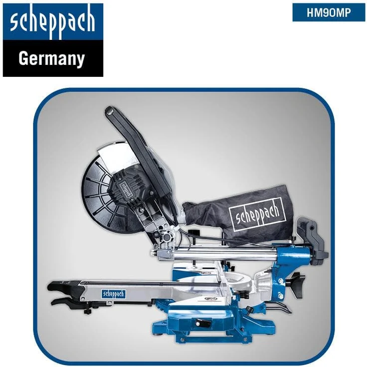 Scheppach HM90MP Kapp-Zug-Gehrungssäge 1700 W, Ø216 mm Sägeblatt, Schnittleistung von 340 x 65 mm, mit Schnittkanten-Laser und LED, Drehtisch mit Schnellarretierung und zwei Schnittgeschwindigkeiten – Bild 6