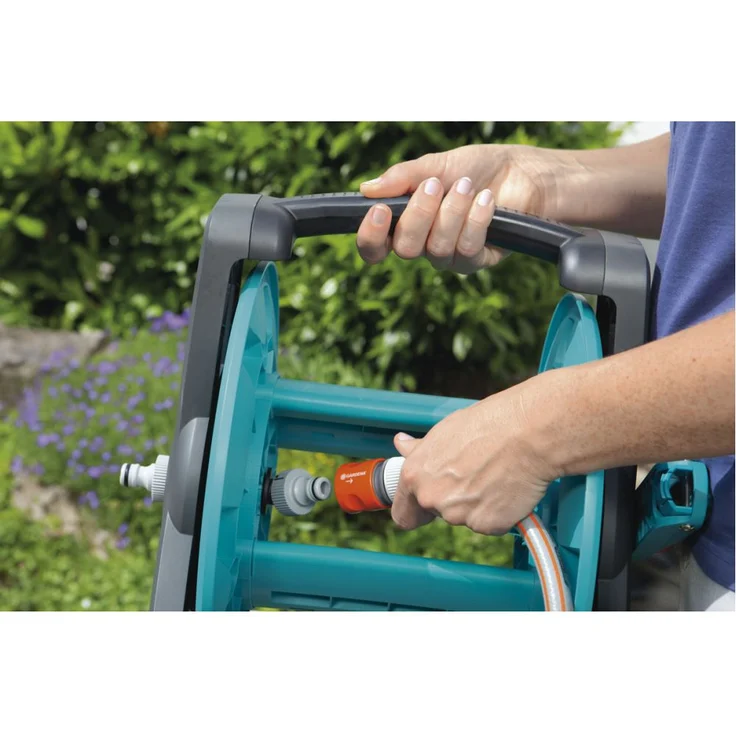 GARDENA Classic Schlauchtrommel 50 Schlauchkapazität 30 - 50 m abgewinkelter Schlauchanschluss mit Nachtropfstopp – Bild 4